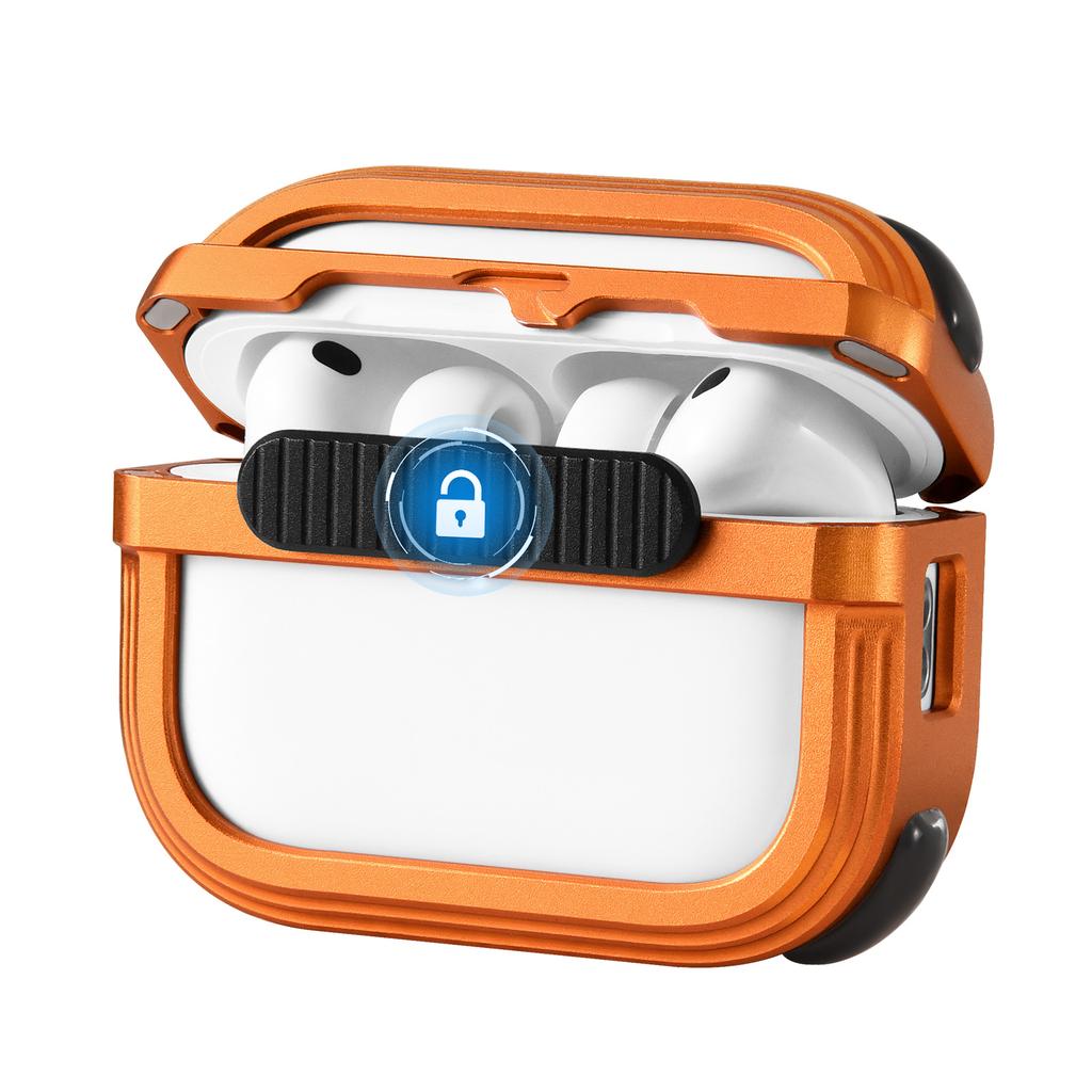 Oatsbasf Kovové duté pouzdro pro AirPods Pro 3 (2025) Výkonná ochrana proti pádu Jedním dotykem se otevře Kompatibilní s nabíjením MagSafe