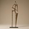 Abstract Human Sculpture Elongated Standing Figure Ornament Marble Base