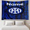 Custom Name Inter Milan Print Tapestry, Backdrop, Easy Setup, Ideal for Bedroom, Office & Living Room, with Aesthetic Wall Hanging Decor.