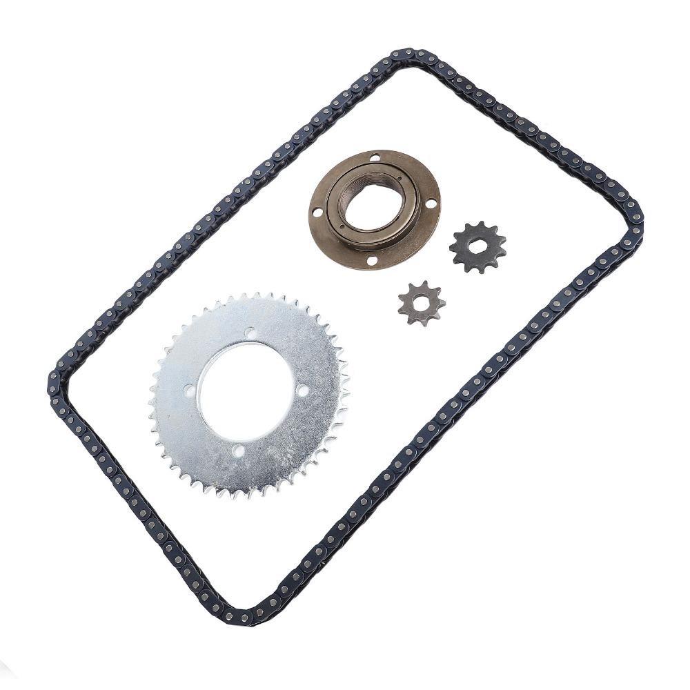 Toothless Flywheel T8F Gear Chain Set 116 Links Chain Chain Sprocket Kit  Mini Motorcycle