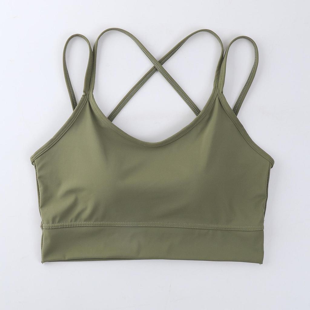 Sommer-BH aus Eis-Seide mit gekreuzten Trägern und festen Cups