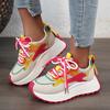 New Women's Dad Shoes Height-Increasing Casual Breathable Thick-Sole Red Color-Block Travel Versatile Shoes