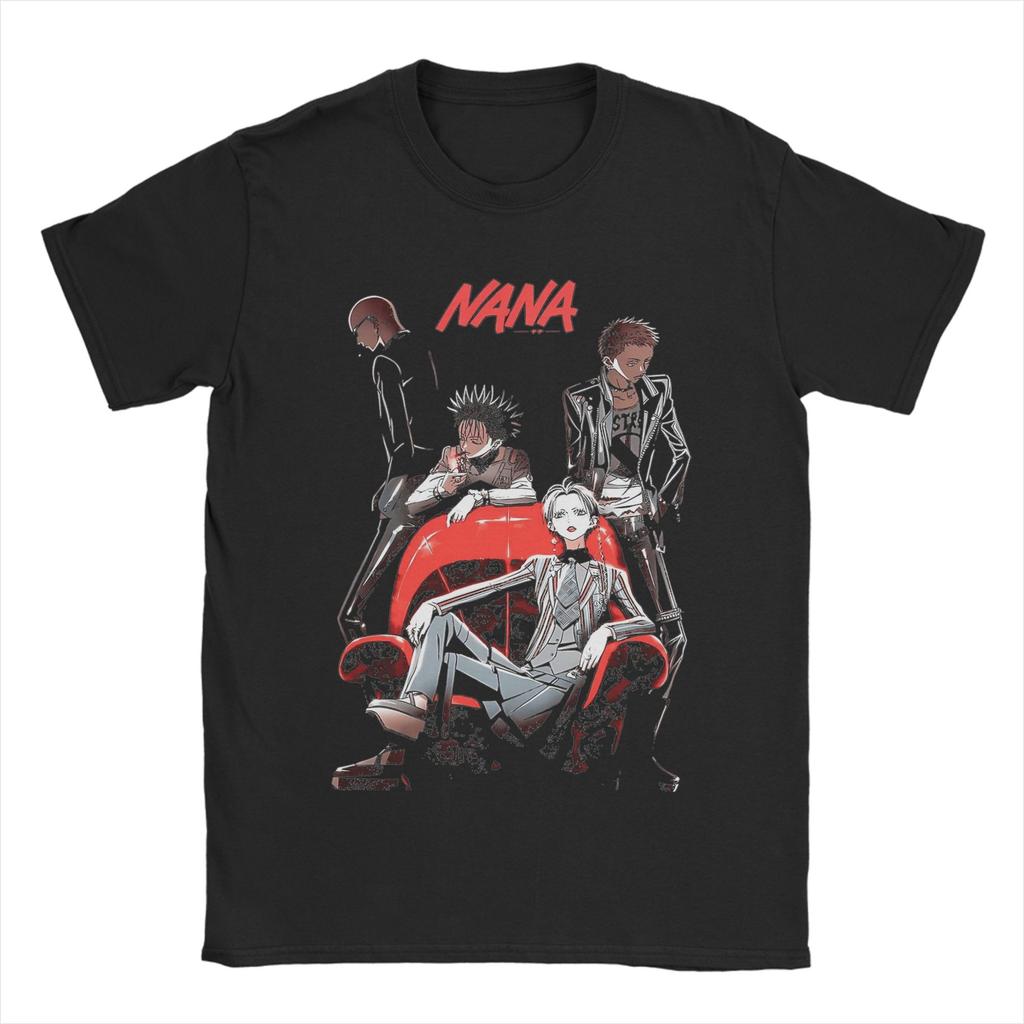 Black Stones Nana Mangaanime T Shirt Men Cotton Tops Casual Osaki Anime Kawaii Cartoon Round Neck Short Sleeve