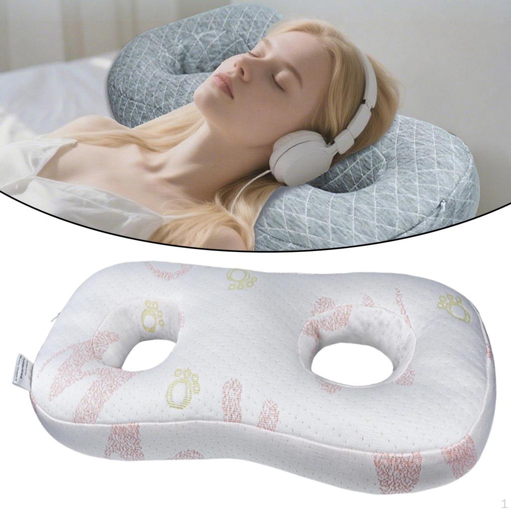 Hole Pillow for Ear Piercing, Neck Rest Ideal Relaxation and Headphones