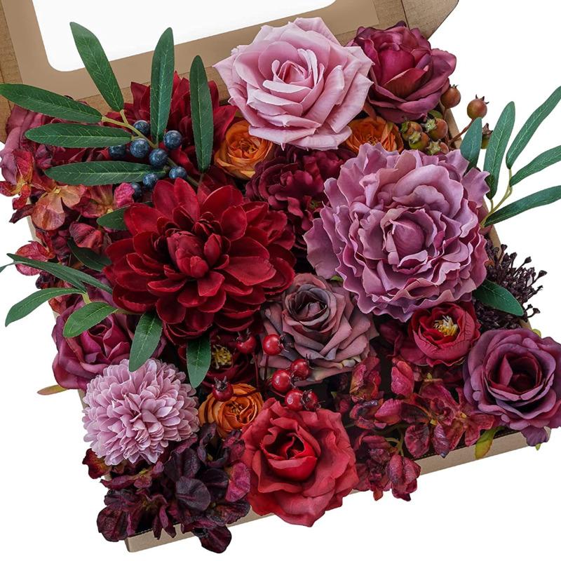 Gör-det-själv Konstgjorda Blommor Falska Rosor Skum Silkesblommor För Bröllopsbukett Arrangement Fest Babyshower Fest Heminredning