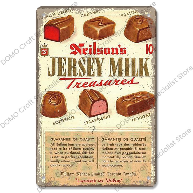 Chocolate Metal Plaque Vintage Delicious Chocolate Bar Cake Metal Tin Signs Retro Wall Decor Coffee Shop Dessert House Bakery