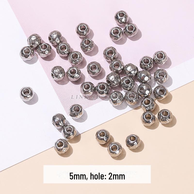 Jingde Stainless Steel Hammer Bamboo Tube Spacer Beads & O Buckle DIY Jewelry Accessories.
