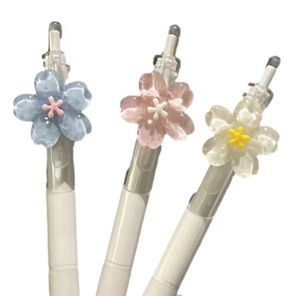 0.5mm Tulip Writing Pens Flower Ballpoint Pen Writing Smoothly Black Press Pen Student