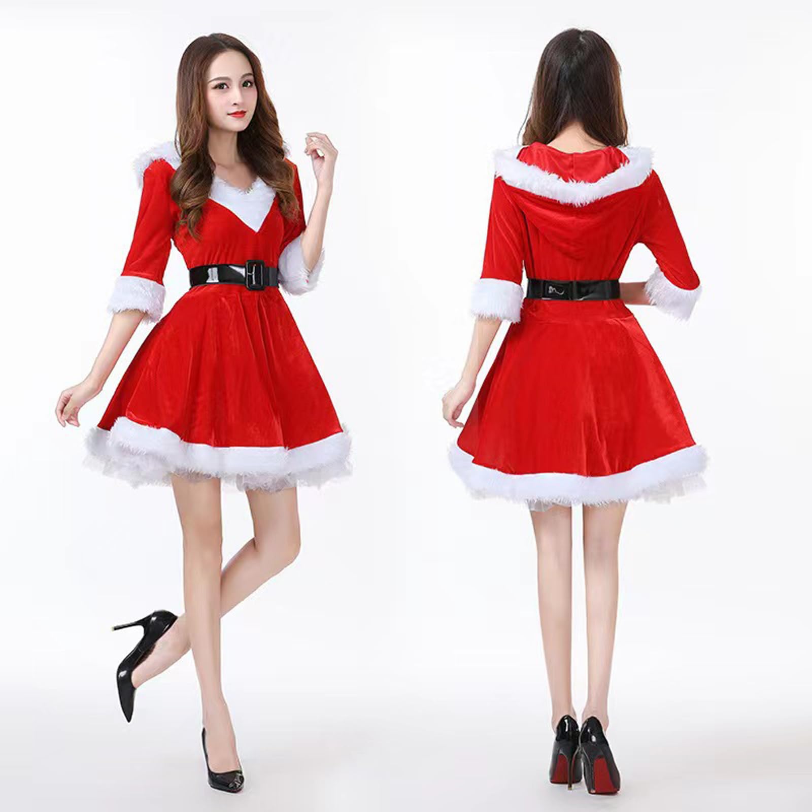 

Santa Cosplay suitable for people weighing Santa Cosplay for Long One Christmas Santa Fancy Santa Performance New Cultural Festival set of skirt