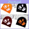 Halloween Ghost Pattern Knit Beanie For Autumn Winter Warmth