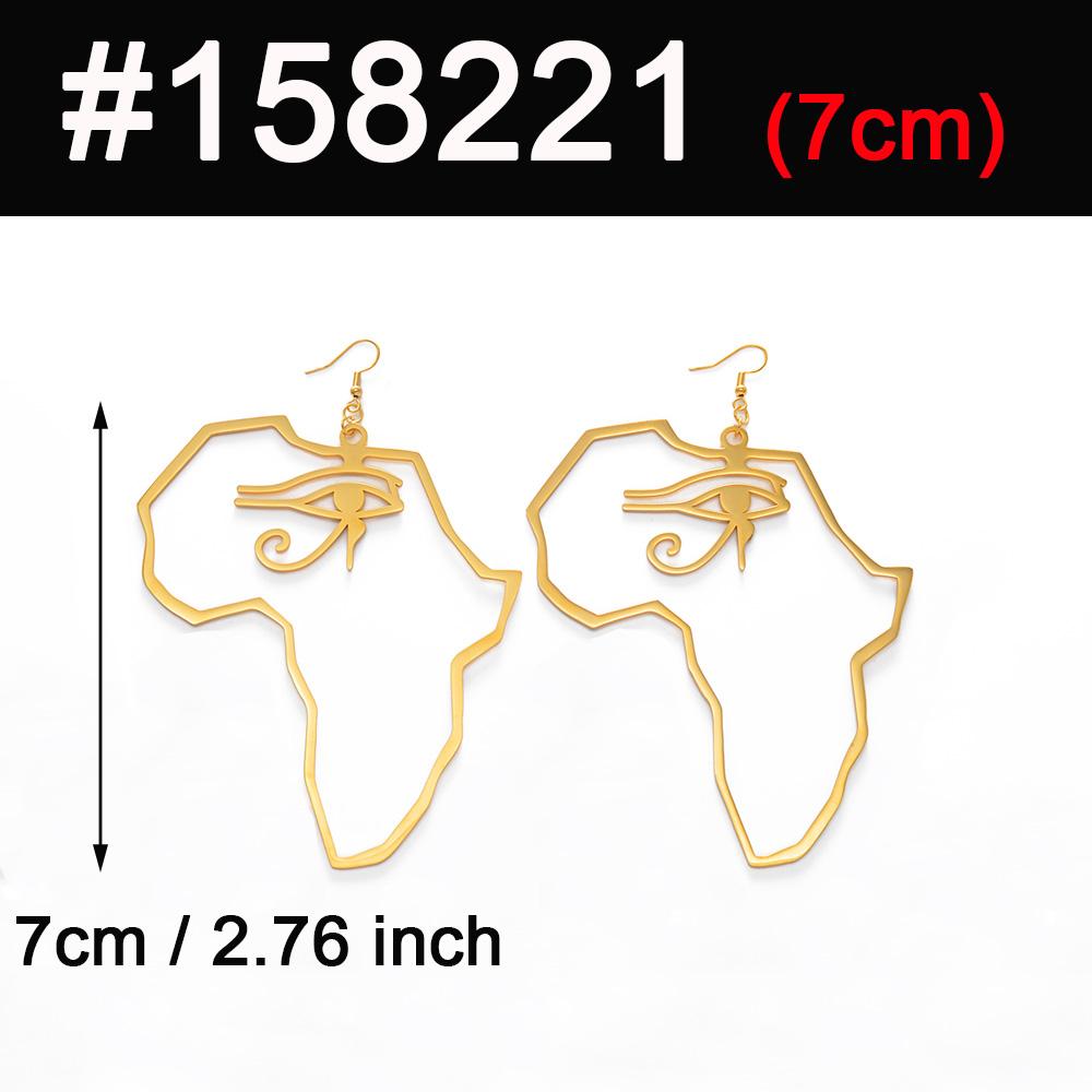 Anniyo African Map Ancient Egyptian Eye of Horus Exaggerate Larger Earring Amulet Egypt Traditional Ethnic Hyperbole #158221