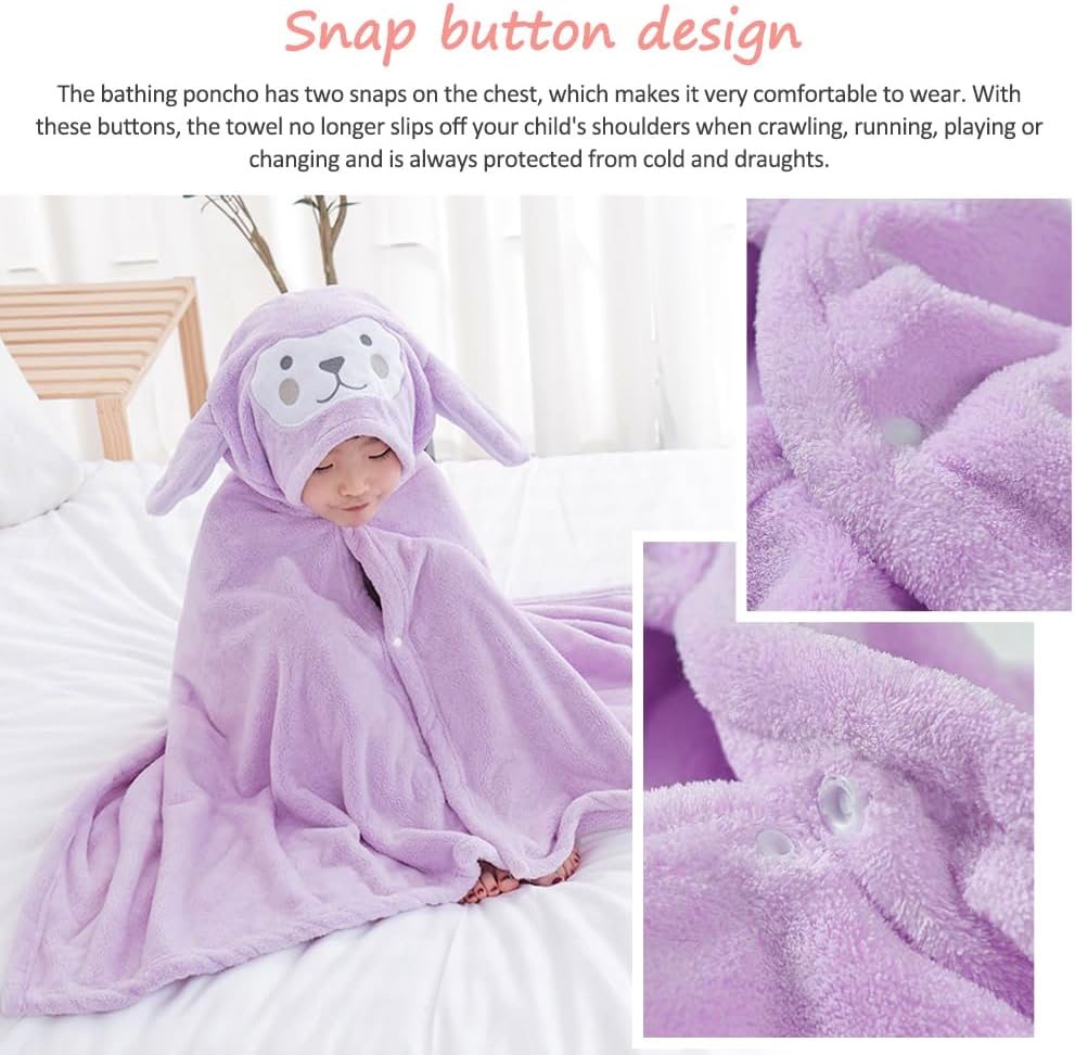 Soft And Cozy Baby Bathrobe Towel Cloak For Children DRYWARM No Smell