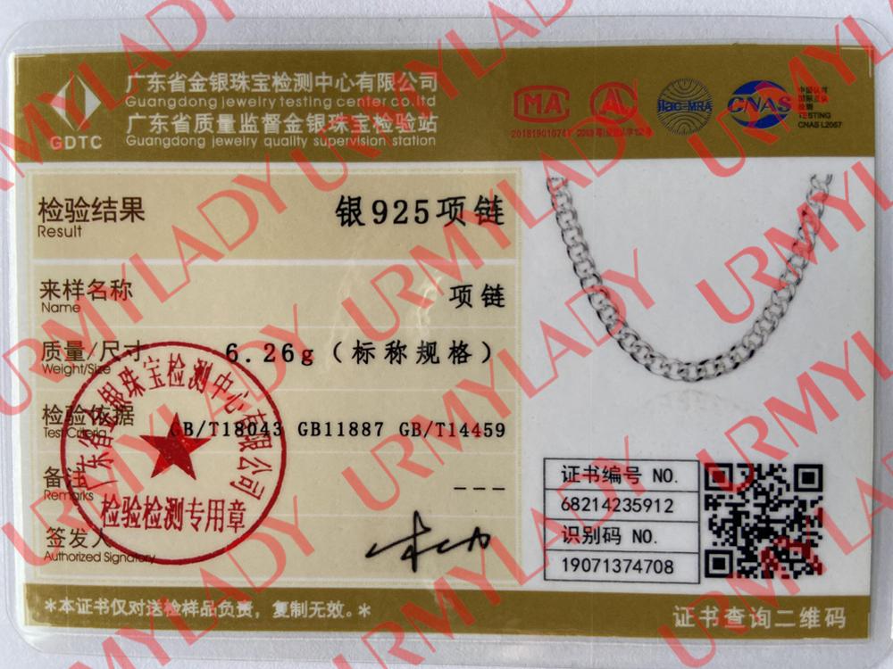 925 Sterling Silver 6MM boczny łańcuszek męski naszyjnik biżuteria MN222