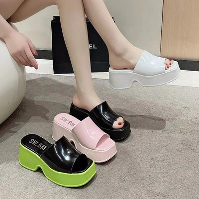 2024 neue Damenschuhe Multicolor Design Keilschuhe für Damen Plateauschuhe High Heels Dicker Absatz Slingbacks Damen Keilsandalen