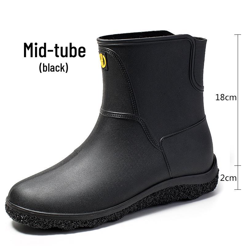 Men's Low-Top Non-Slip Waterproof Rain Boots for Fishing, Men/Women/Teenagers Rubber Shoes