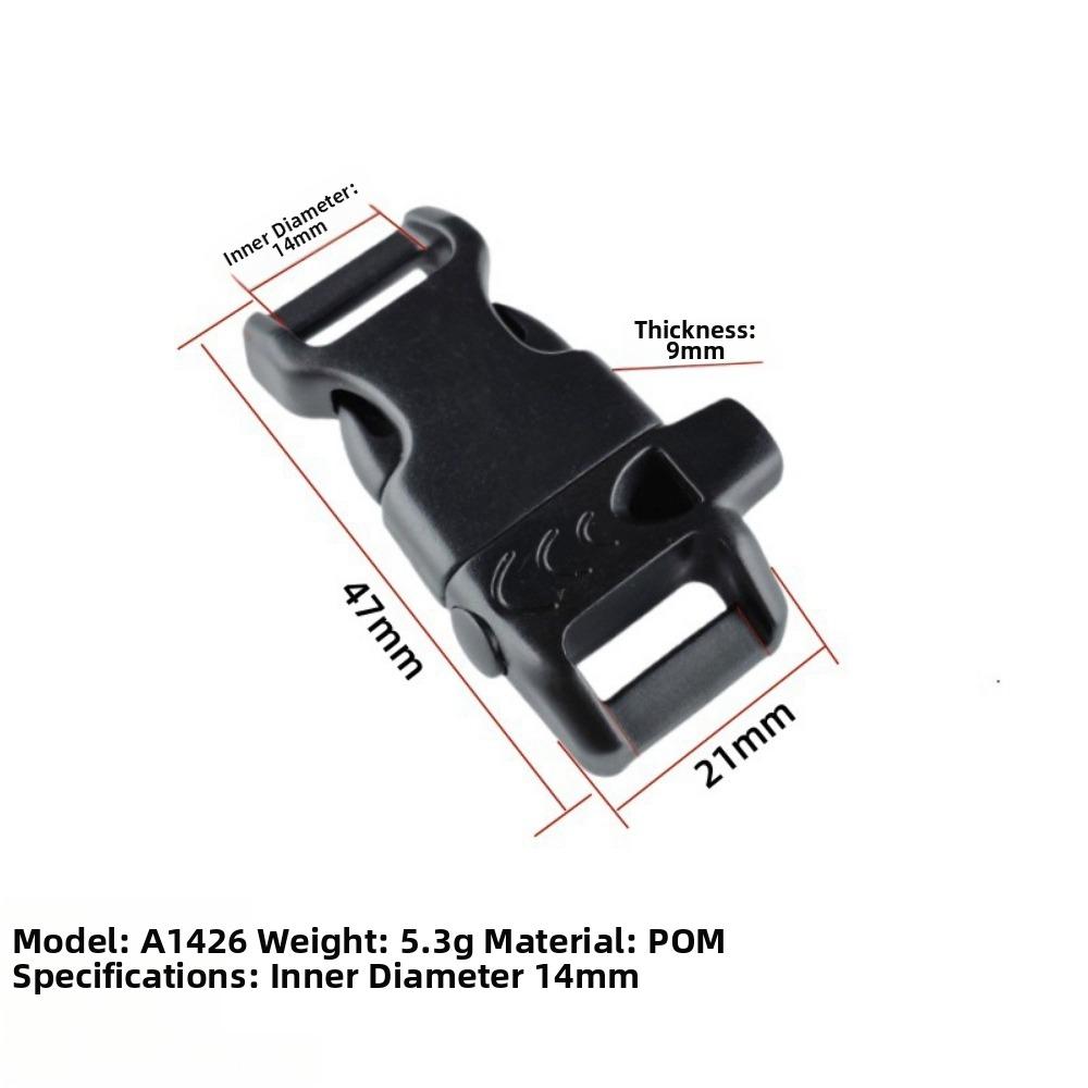 4pcs Black Side Release Buckle 14mm/15mm/16mm/20mm 550 Paracord Buckle New Bracelet Strap Buckle