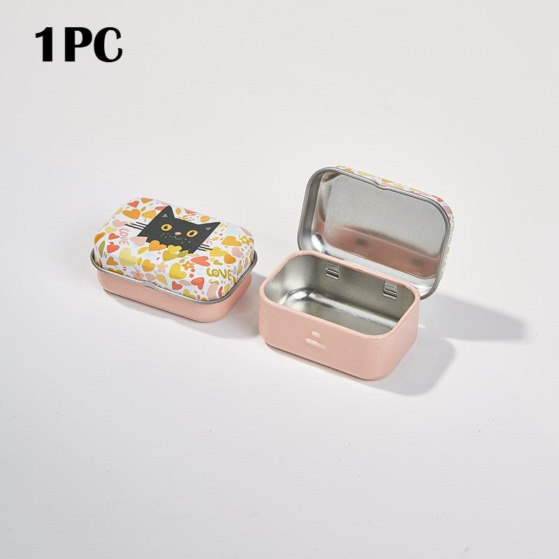 Mini Metal Storage Box, Small Floral Container with Hinged Lid for Jewelry Crafts, Portable Organizer Case