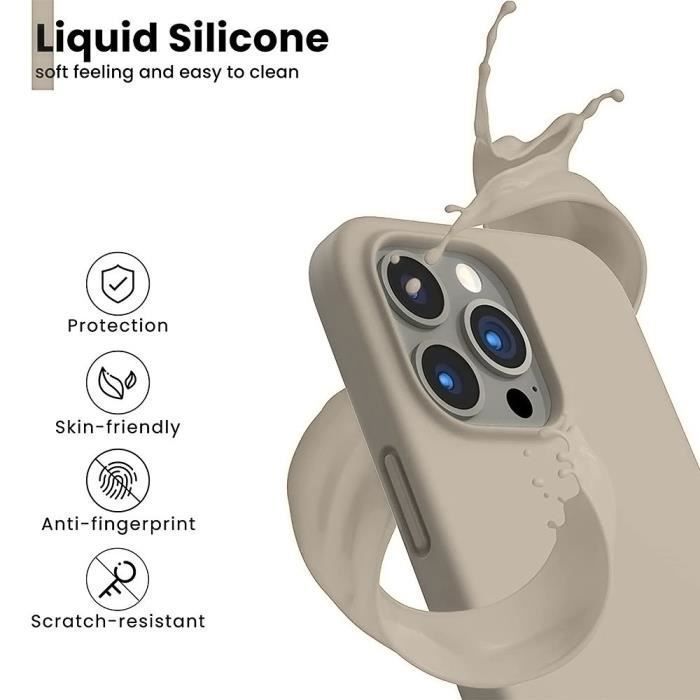 Coque de protection pour téléphone - BOOLING - iPhone 16 Pro - Silicone Liquide - Antichoc - Slim