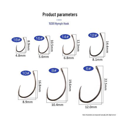 Barbless Soft Hackle Nymph Fly Fishing Lure with Hook Tying Accessories