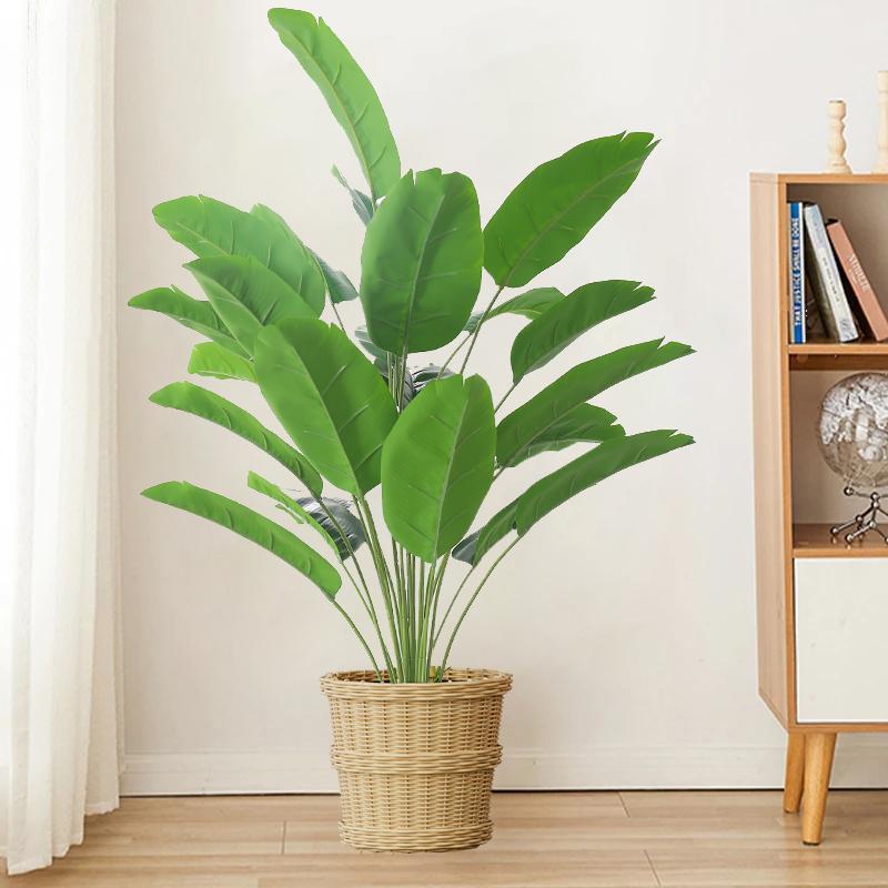 1pc Large Tropical Palm Tree Artificial Plants Fake Banana Plants Leaves Real Touch Plastic Monstera For Home Garden Party Decor