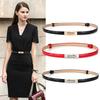 Ladies' Adjustable Thin Waistband, Patent Leather Pull Belt, Women's Fashionable Versatile Decorative Skirt, No Punching Small Waistband