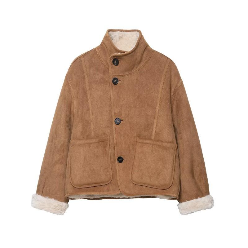 Womens Reversible Long Sleeve Coat Top Loose Fit