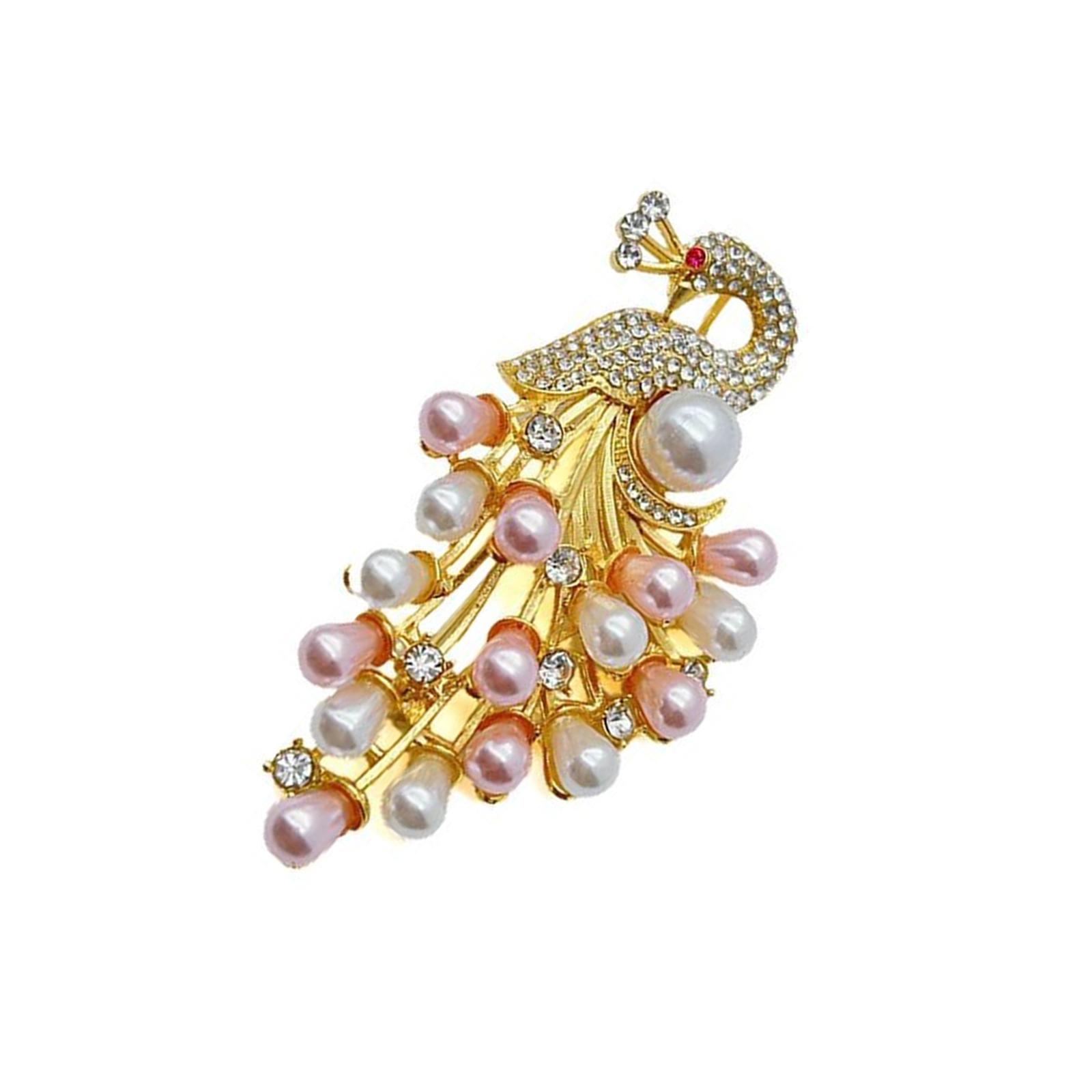 

Элегантная брошь-булавка «Павлины» для женщин, дизайн со стразами и жемчугом, модный аксессуар для свадеб и дней рождений