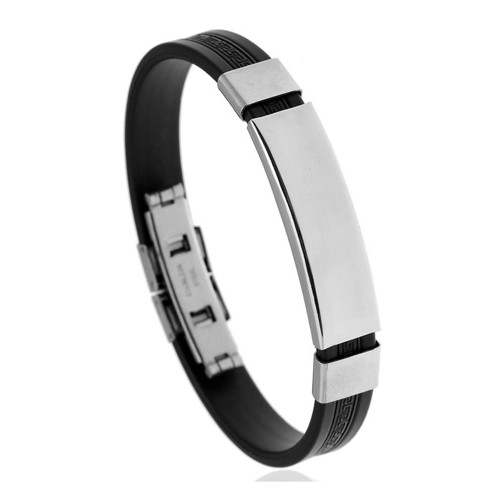 Modisches Herrenarmband Edelstahl-Schnalle Silikon-Armband Basketball Sportarmband Einfacher Schmuck Geschenk