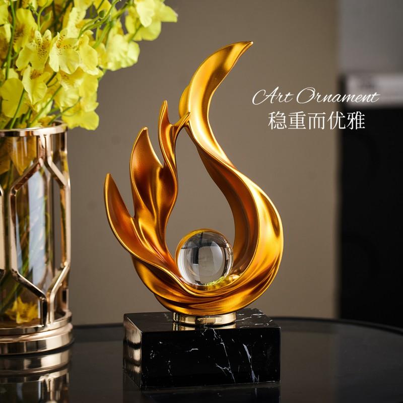 Abstract Flame Art Resin Sculpture Decor Living Room Office Study Entryway TV Cabinet Modern Home Decoration