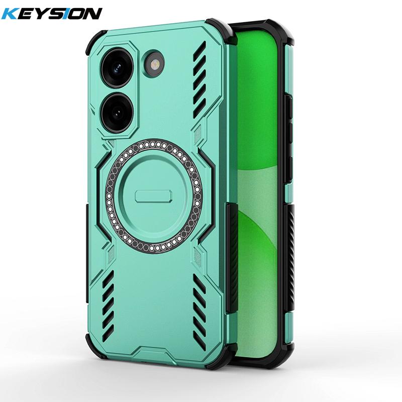 KEYSION Hollow Heat Dissipation Case for Xiaomi POCO X8 Pro Max TPU+PC Magnetic Cooling Shockproof Phone Cover for POCO X8 Pro