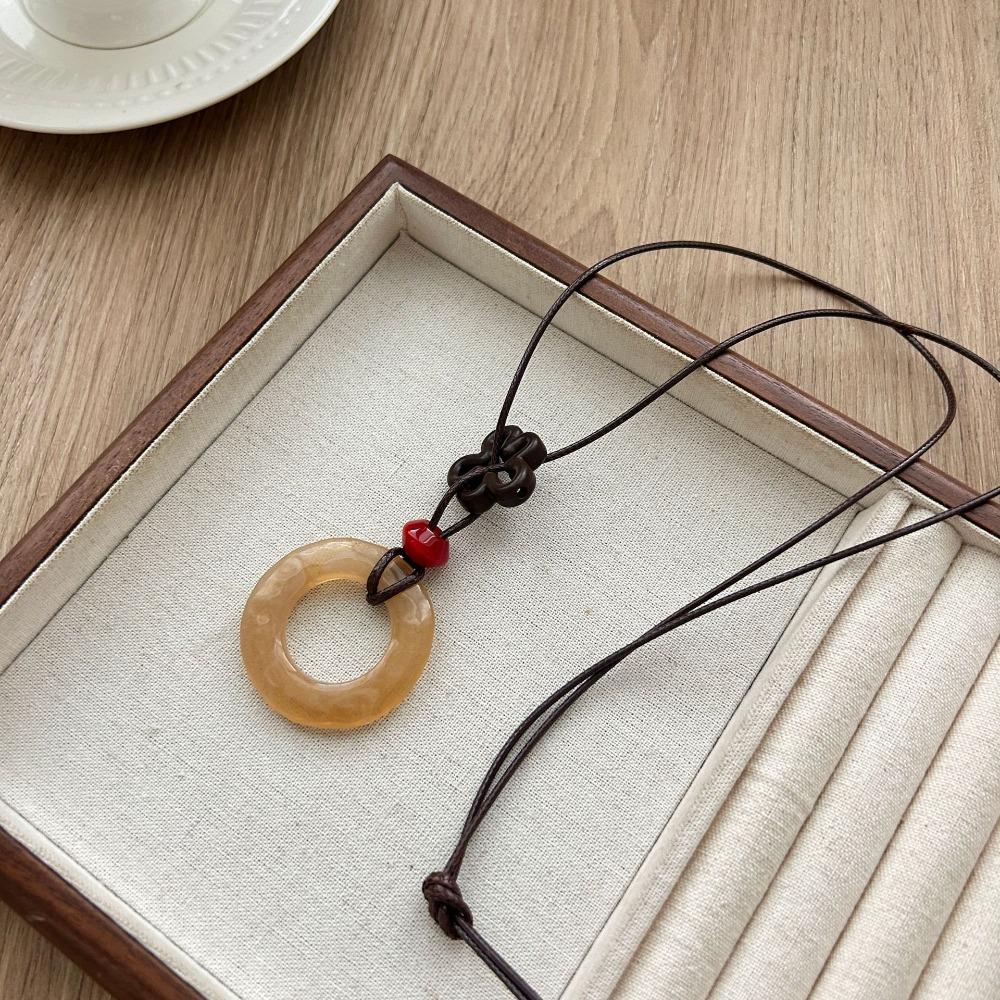 Vintage Resin Sweater Chain Maillard Long Clothing Pendant Handmade Sweater Gifts