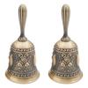 HAMILO Antique-Style Hand Bells, Rose Pattern, Restaurant, Entryway, Table Bell, Set of 2