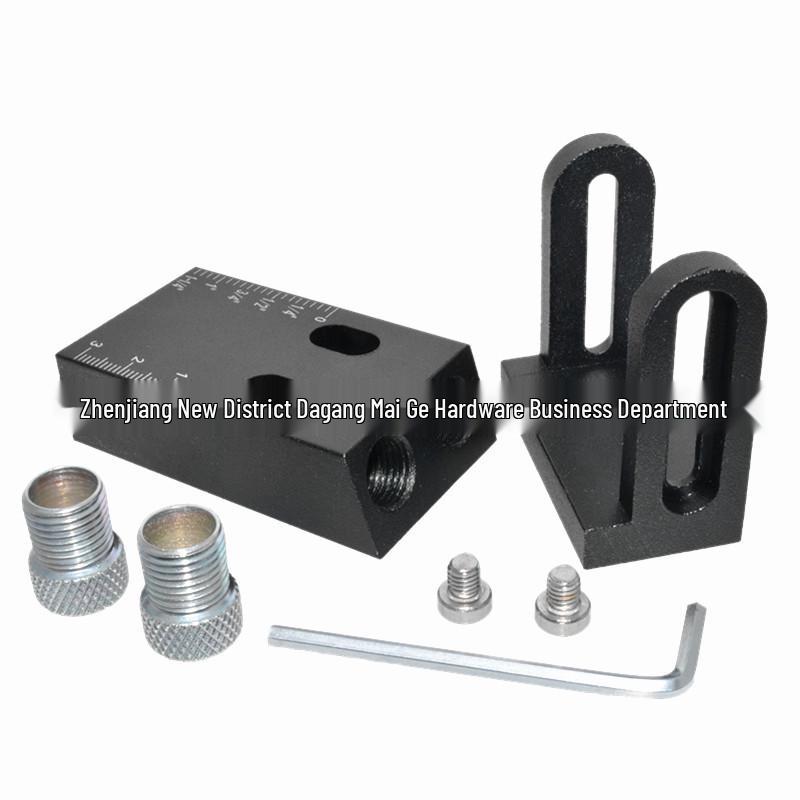 15° Angle Black Woodworking Hole Punch Locator & Oblique Hole Setter Tool for Wood Board Installation