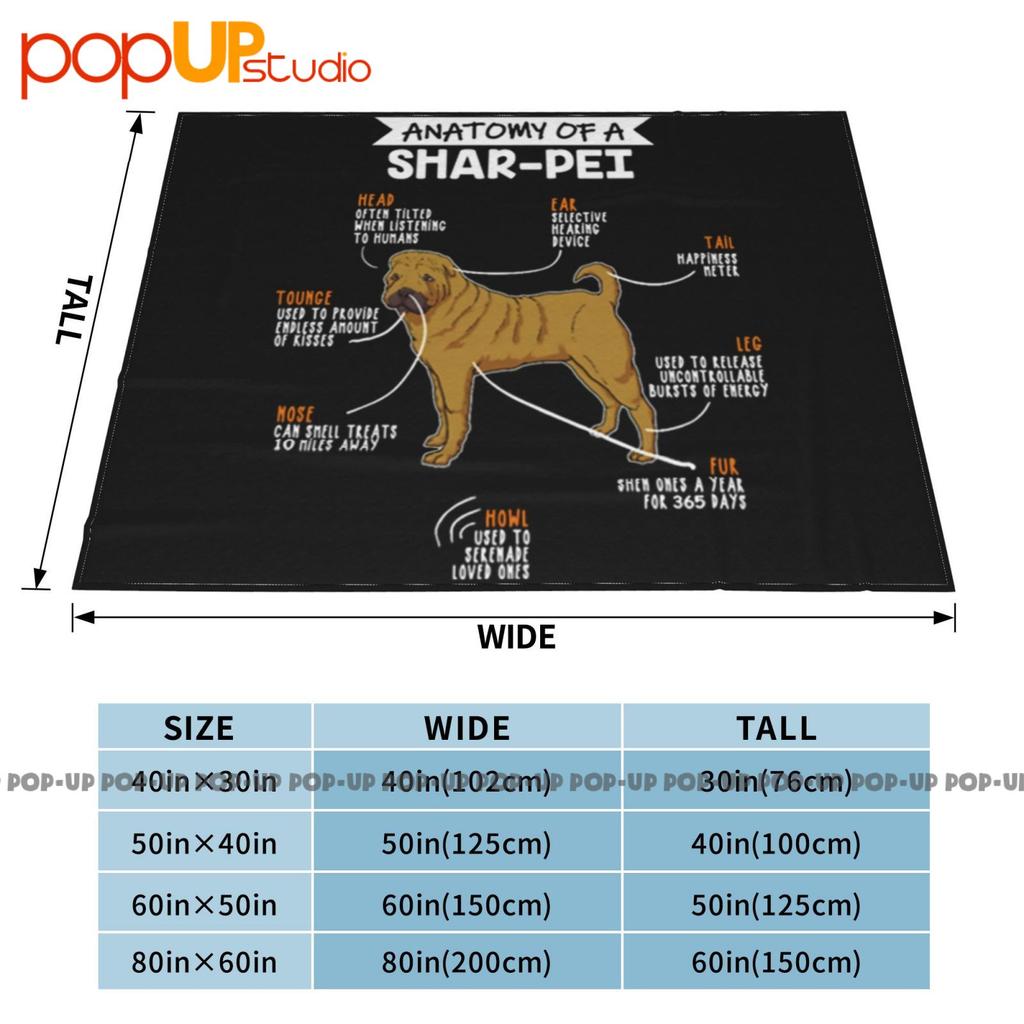 Anatomy Of A Sharpei Dog Ultra-Soft Blanket Quilt Winter Sofa Cover Bed Covers