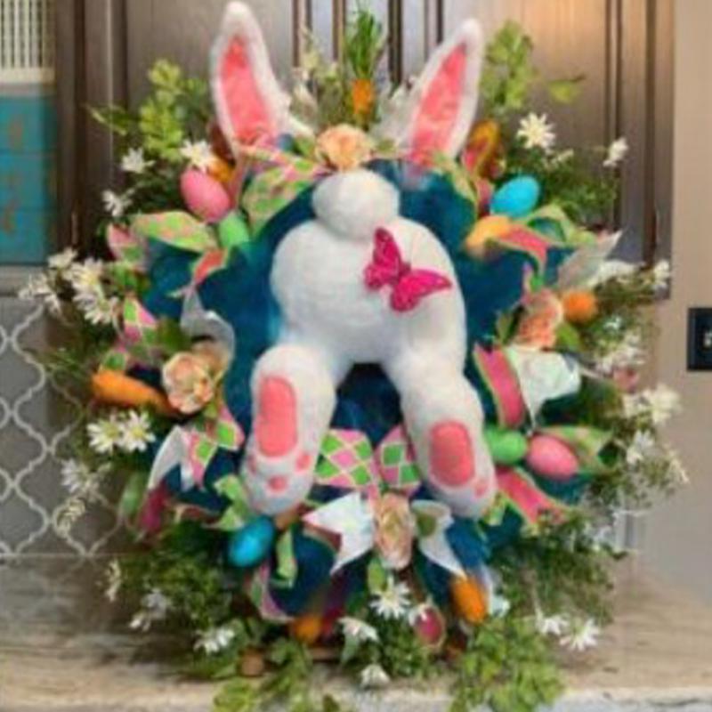 Colorful Easter Bunny Garlands Door Wall Sticker Happy Easter Party Wreath Decoration 2025 New Creative Festival Garland Decor