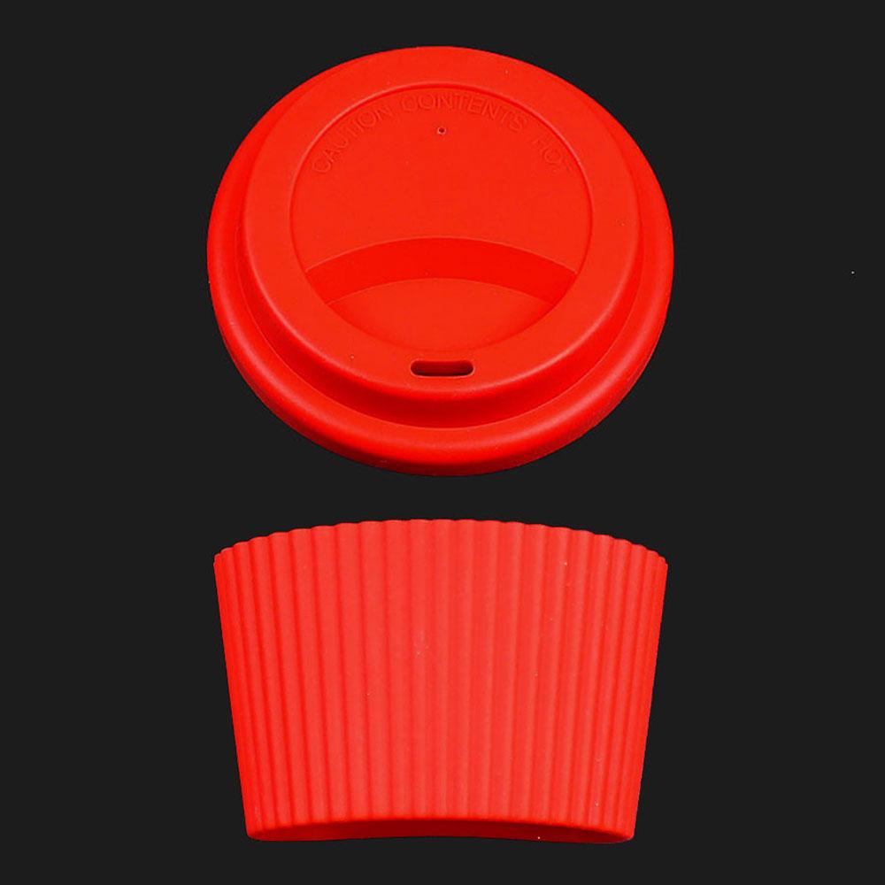 Silicone World 2PCS/Set Silicone Coffee Cup Cover Heat Insulation Anti Slip Cup Sleeve Mug Glass Cup Cover Anti-Dust Cup Lids