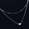 Simple Bohemia Gold Silver color heart Bead Multilayer Necklace 2020 Pendant Necklace Gift for Girl Women