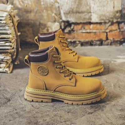 Ghete Martin pentru bărbați, pantofi cu înălțime interioară ridicată, stil britanic, cizme din rubarbă, 2024, pantofi sport casual noi de toamnă, la modă