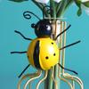 Nieuw 5-1 Stuks Mini Metalen Lieveheersbeestje Hek Hanger Muurhanger Ornament Beeldje Buiten Terras Tuin Beeldje Beeldhouwwerk Huisdecoratie