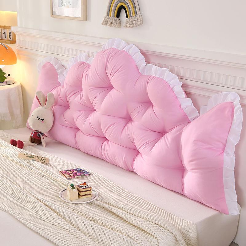 Solid Color Bede Pillow Backrest Sle Dormitory Bedroom Tatami Waist Support Soft Pack Large Pillow Non-Sagging Fixed