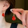 Diamond Water Drop Earrings Necklace Two-piece Set, European and American Niche High-end Collarbone Chain Exaggerated Design Jewelry