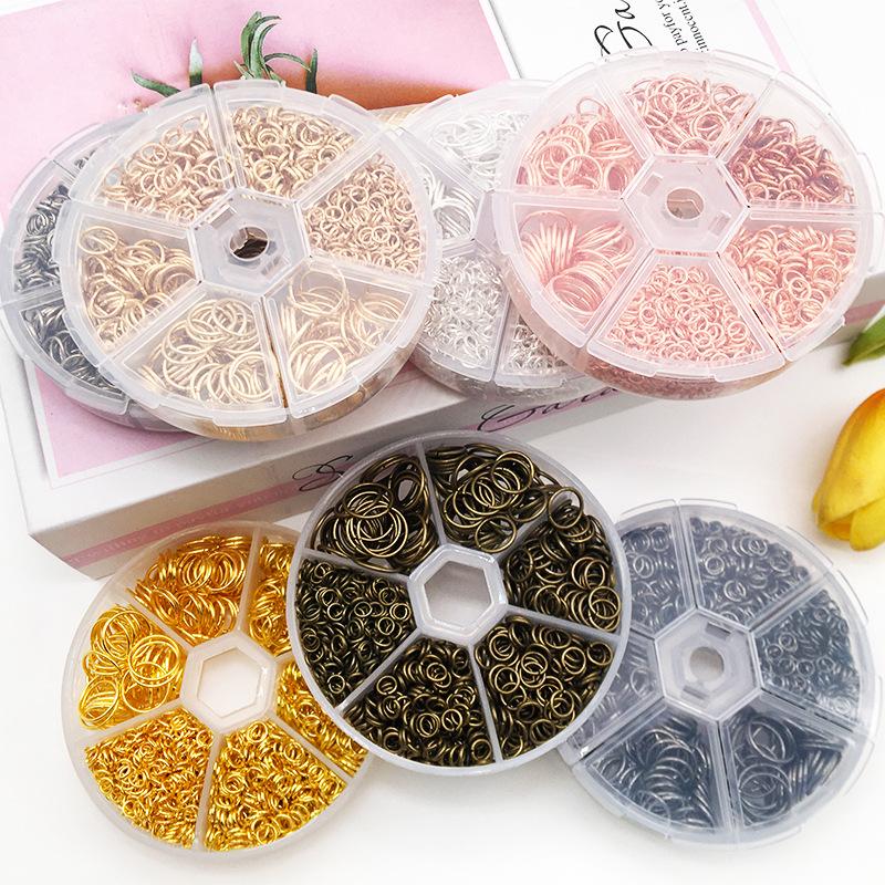 About 1000Pcs 6 Different Sizes Open Jump Rings,4mm 5mm 6mm 8mm 10mm 12mm with 1Pc Jump Ring Open/Close Tool for DIY Crafts Gift