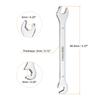 Uxcell Super-Thin Open End Wrench 5mm-11mm Metric Double Open-End Wrench with 15°and 75° Angled for Auto Repairs Home Projects