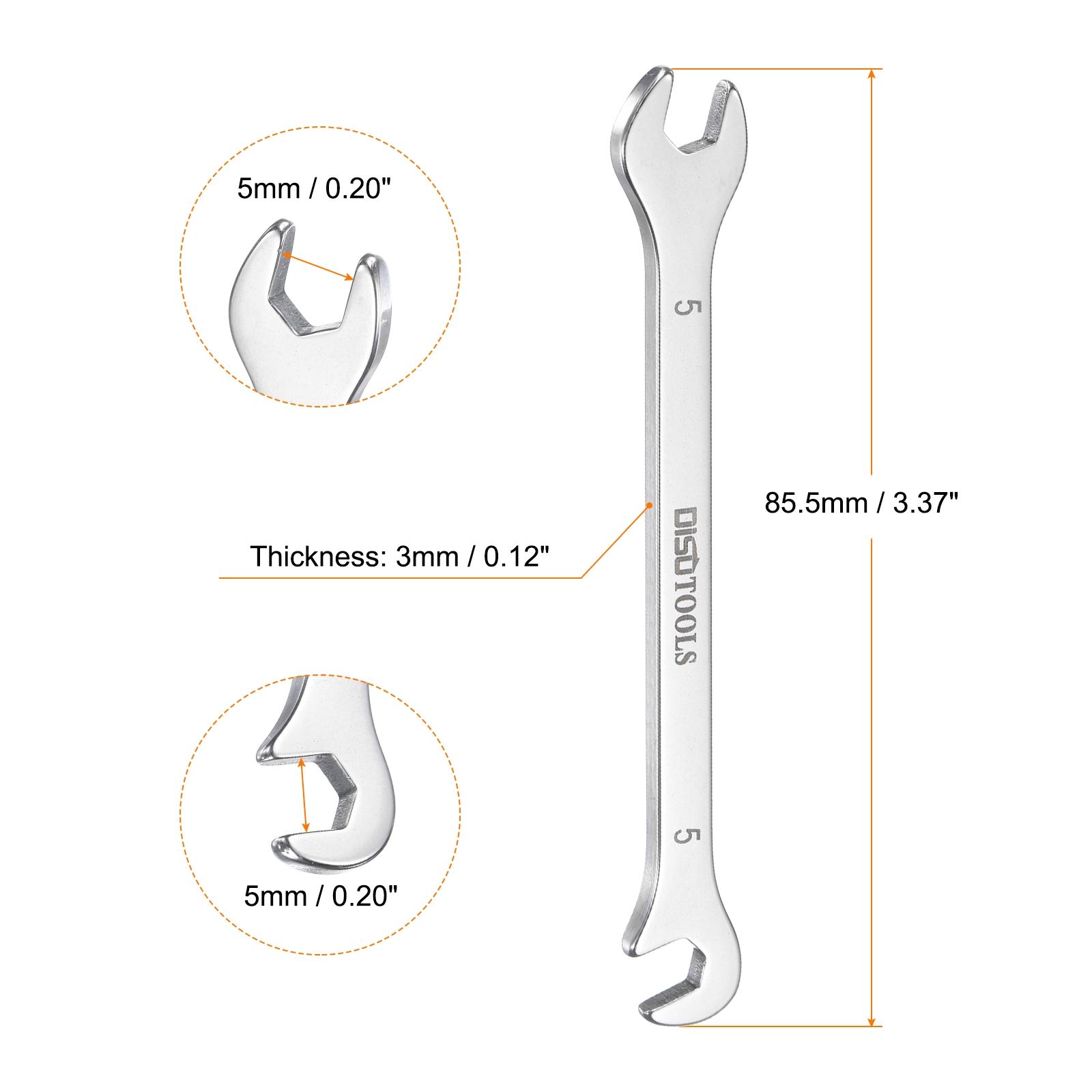 

Uxcell Super-Thin Open End Wrench 5mm-11mm Metric Double Open-End Wrench with 15°and 75° Angled for Auto Repairs Home Projects 1pcs