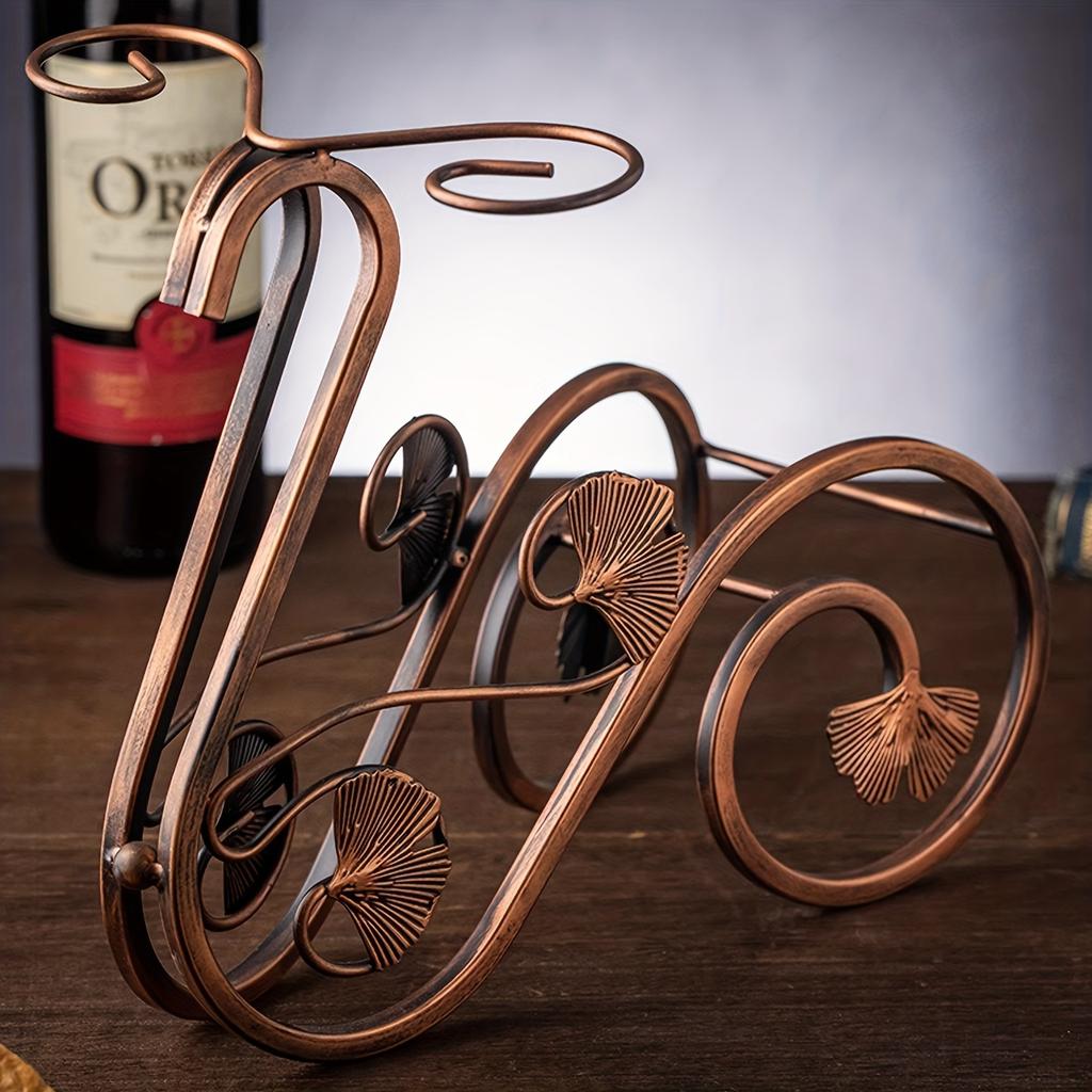 Portabottiglie da 1 bottiglia Design simile a un triciclo con base stabile, organizer da piano di lavoro salvaspazio, elegante decorazione da cucina per home bar, tavolo da pranzo
