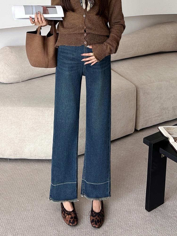 2026 High-Quality Maternity Straight-Leg Jeans - Stretchy for Spring & Autumn XL