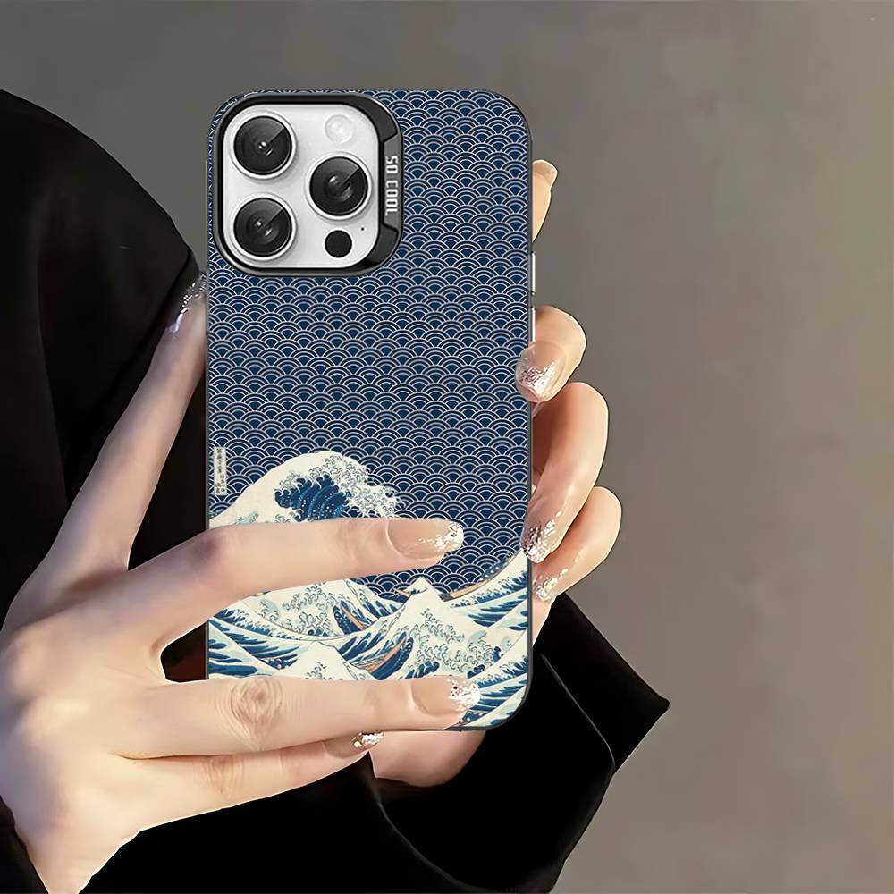 Japanese Waves Phone Case For IPhone 17 16 15 14 13 12 11 Pro Max Plus Pro Colorful Shell
