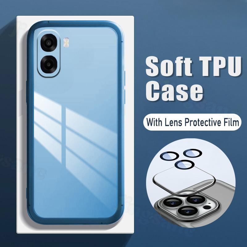For OPPO A6X A6 Pro Case Camera Protection Semi Transparent Soft Silicone Shockproof with Lens Protector Films for OPPO A6 Pro A6X Back Cover