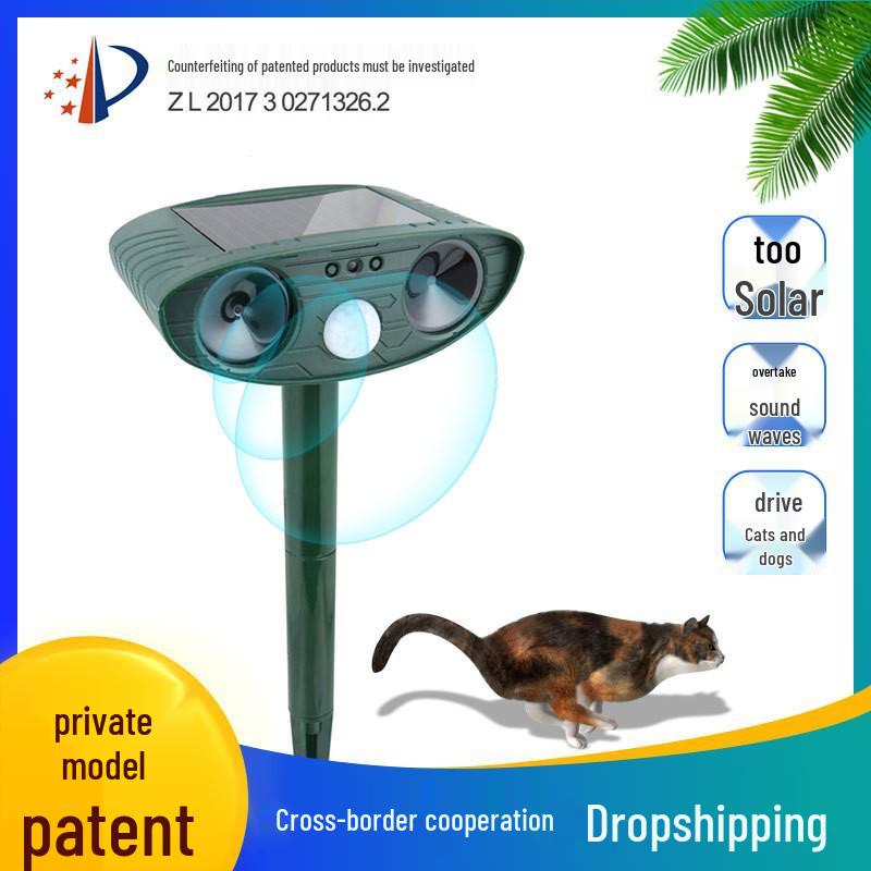 Ultrasonic Solar Animal Repeller: Dog, Rat & Bird Deterrent