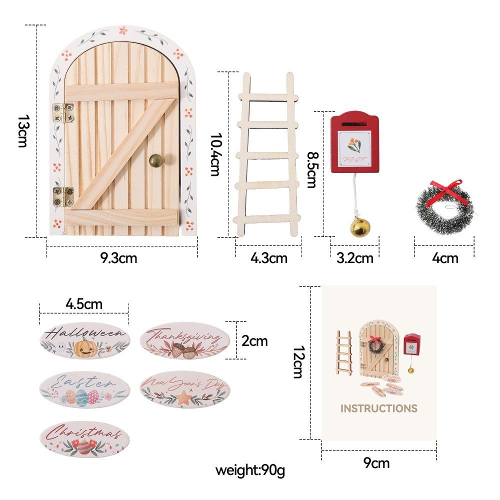 Christmas Style Fairy Elf Door Cartoon Christmas Cartoon Elf Door Cute Wooden Elf Door